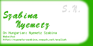 szabina nyemetz business card